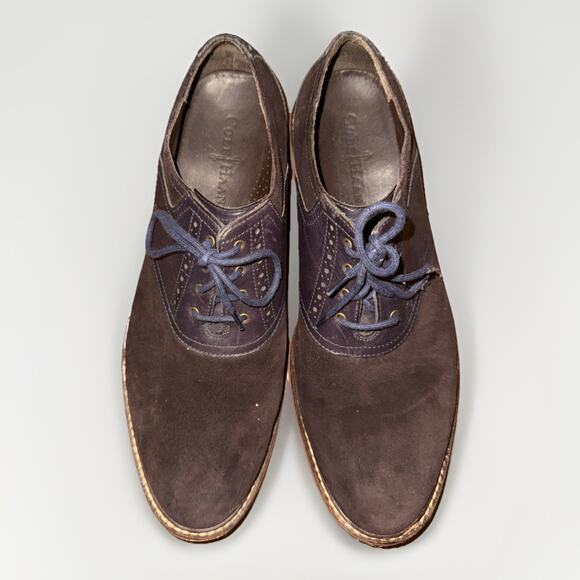 Cole Haan Men’s Suede & Leather Oxford Dress Shoes Brown / Blue Size 10.5 M main image 4